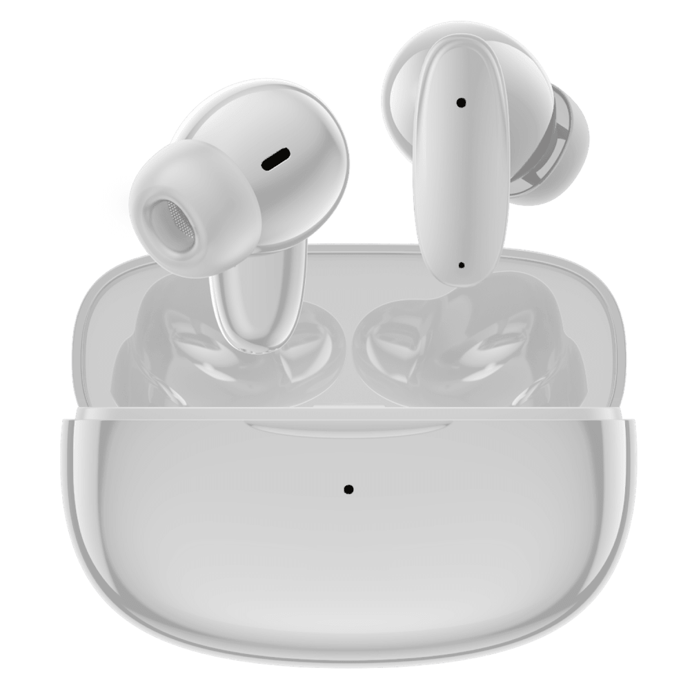 Sway Dual Microphone ENC Comfort Fit True Wireless Headphones with Power Go Charging Case White