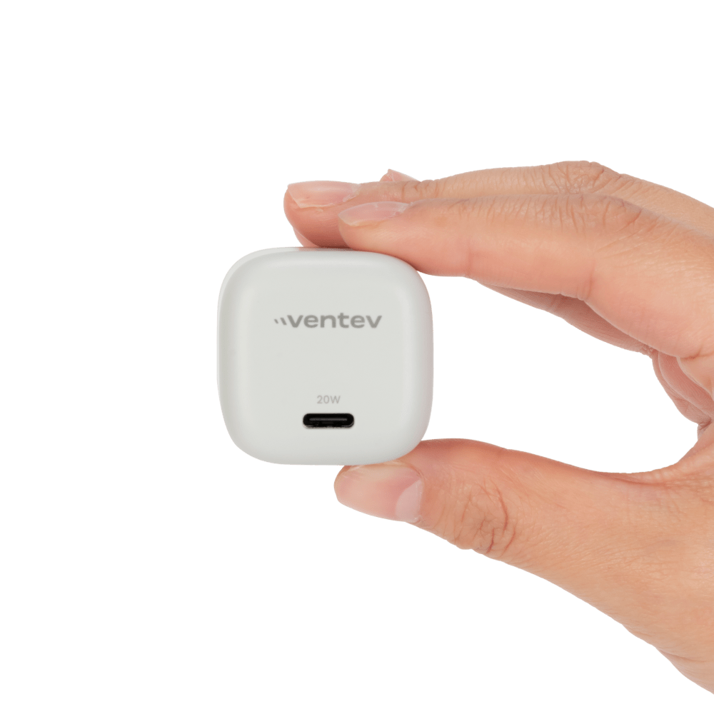 Ventev 20W PD USB C Mini Wall Charger and USB C to Apple Lightning Cable 3.3ft White