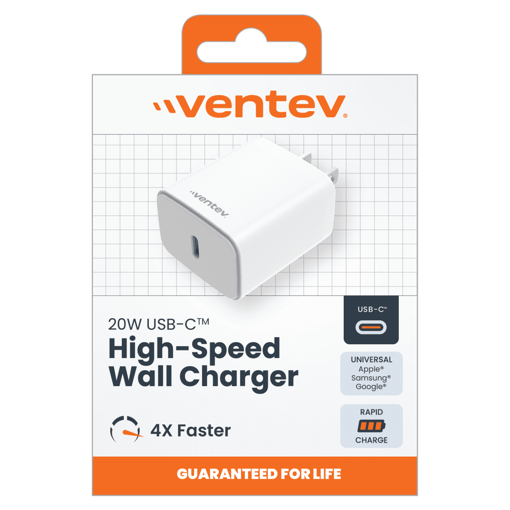 Ventev 20W ULTRAFAST USB C Universal Wall Charger White