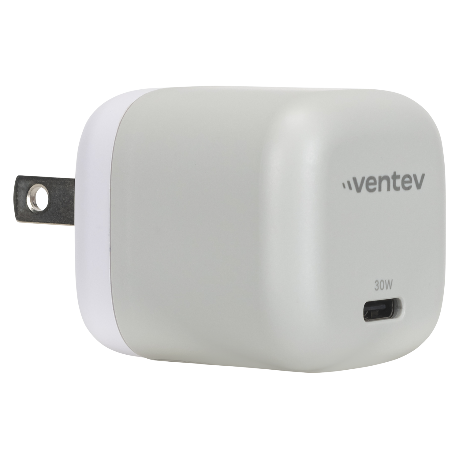 Ventev 30W Mini Wall Charger and USB C to Apple Lightning Cable Gray, White