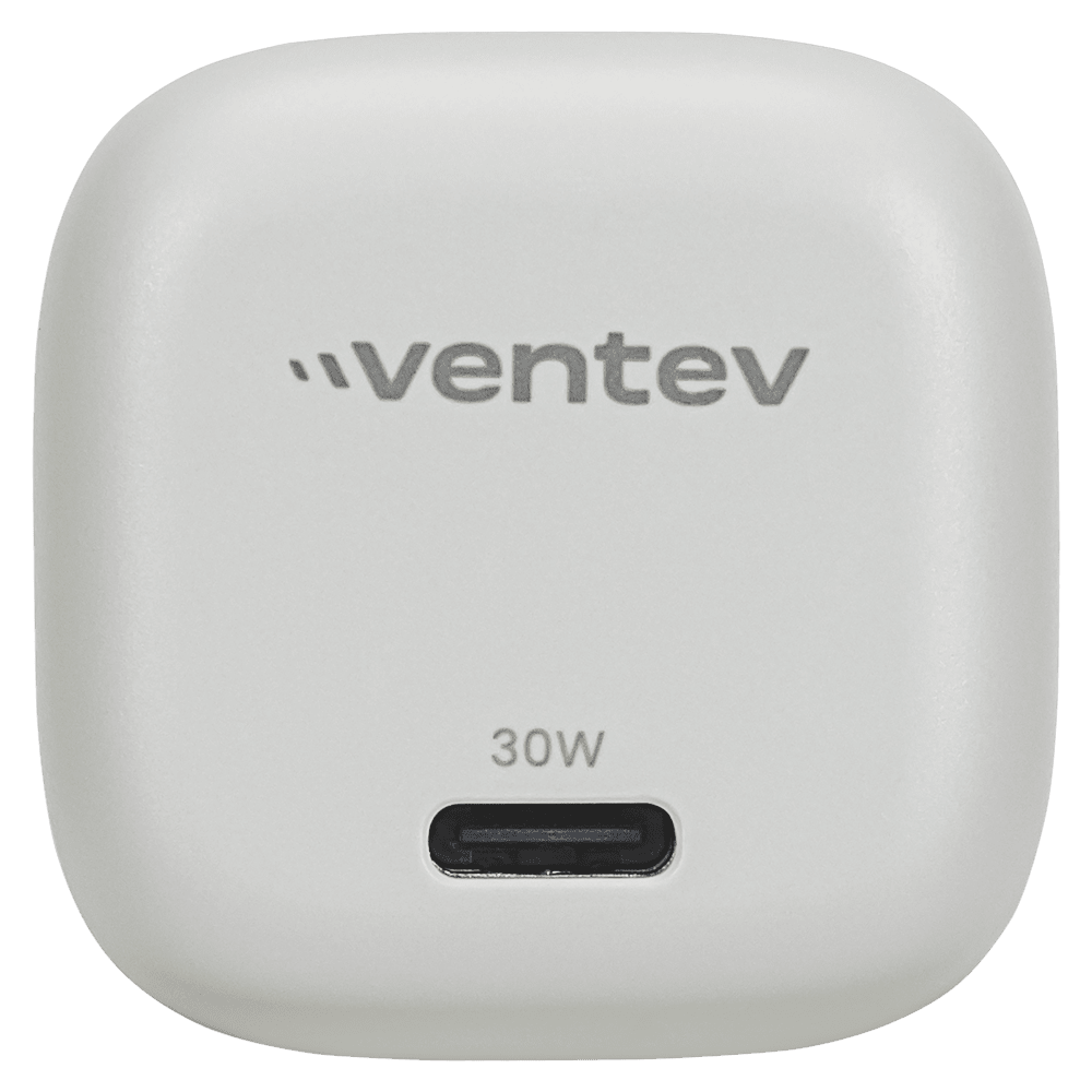 Ventev 30W Mini Wall Charger and USB C to Apple Lightning Cable Gray, White