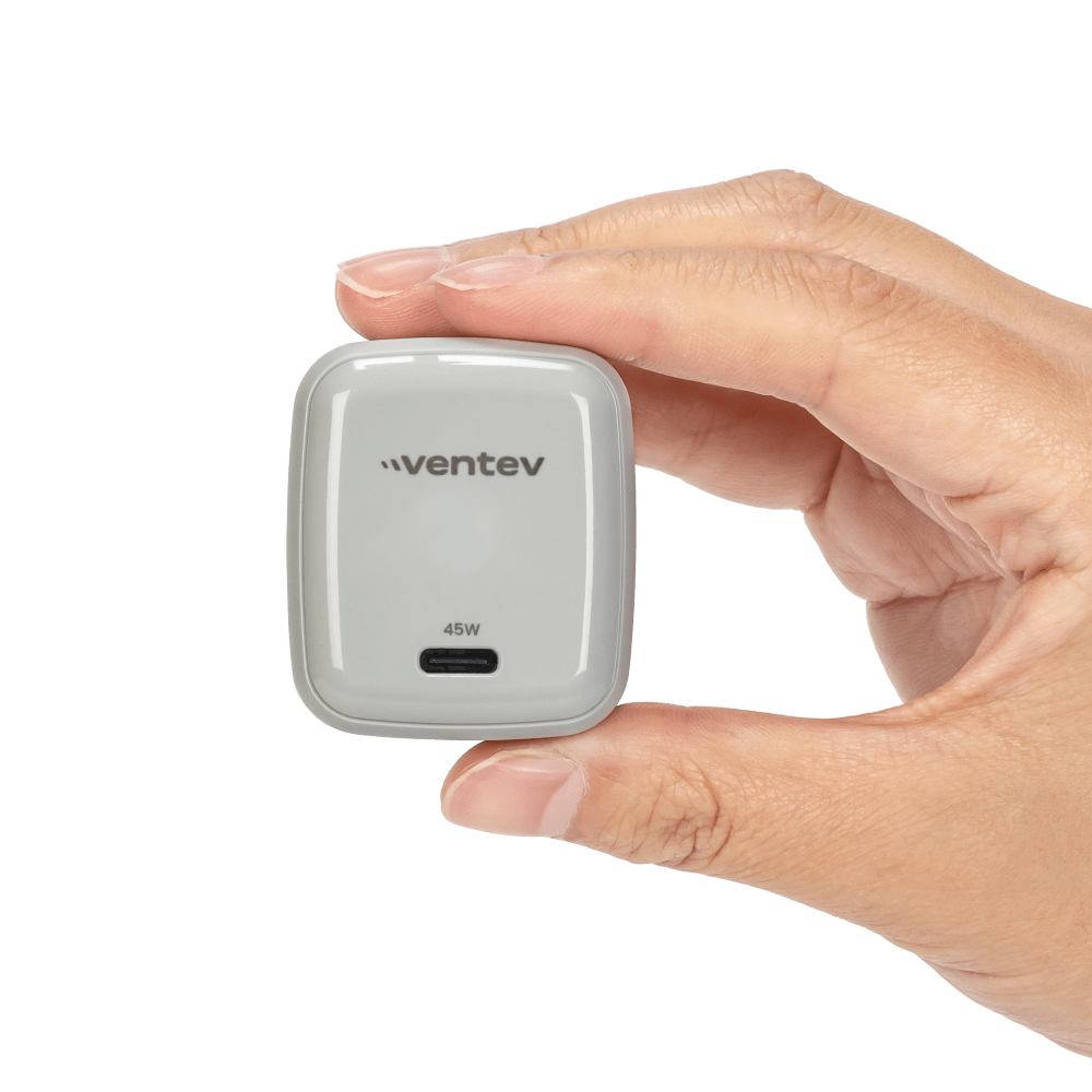 Ventev ULTRAFAST GaN Mini 45W Wall Charger and 5A USB C to USB C Cable