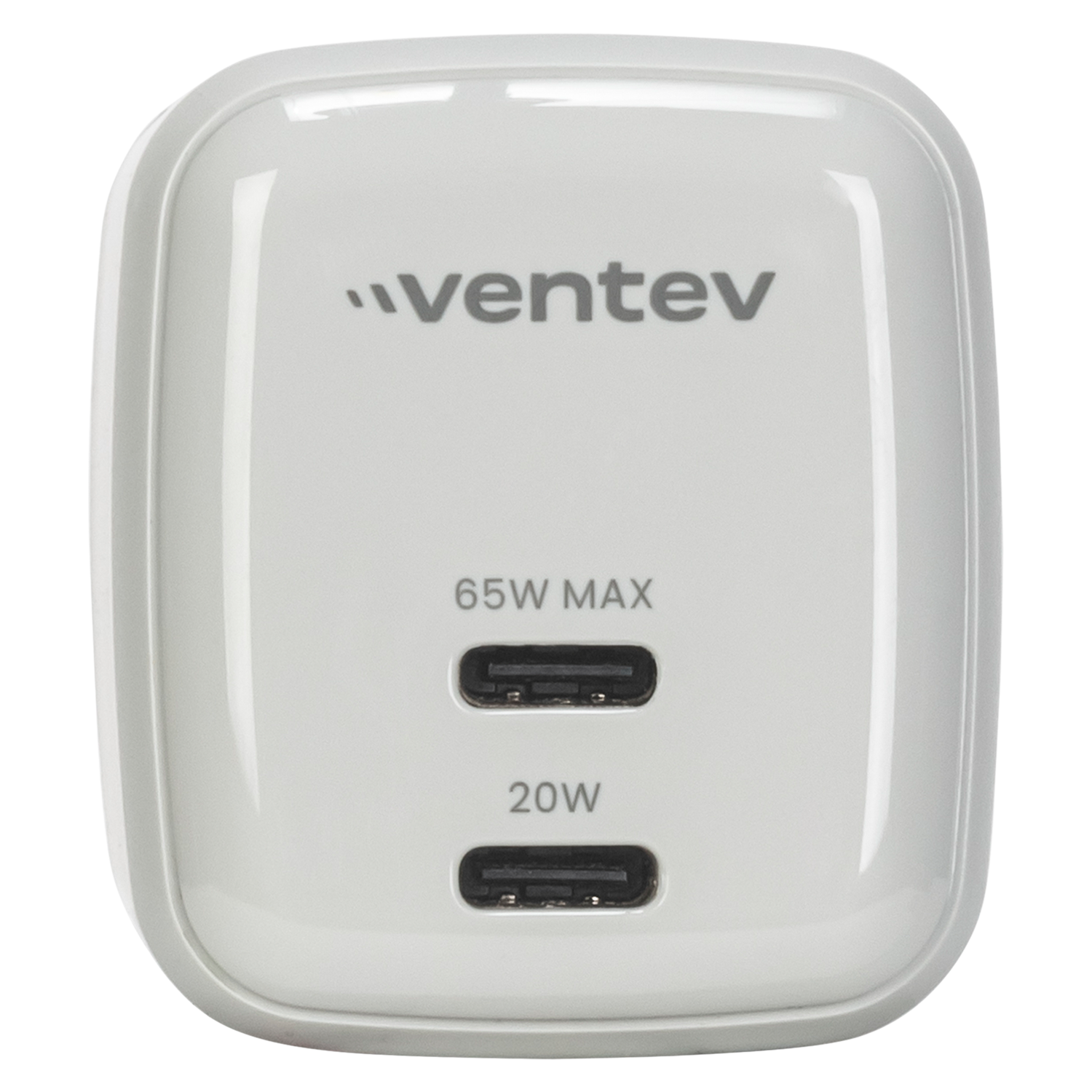 Ventev 65W ULTRAFAST USB C Universal Dual GaN Mini Wall Charger White