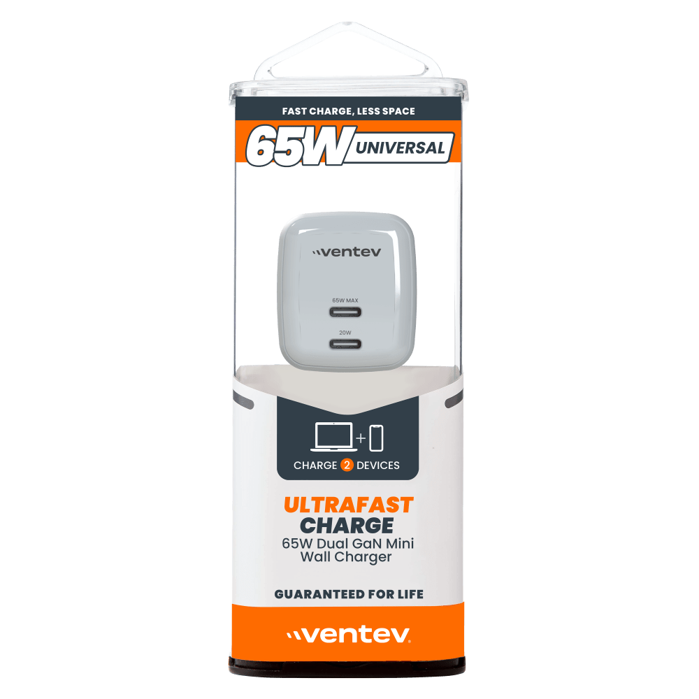 Ventev 65W Dual USB C GaN Mini Wall Charger