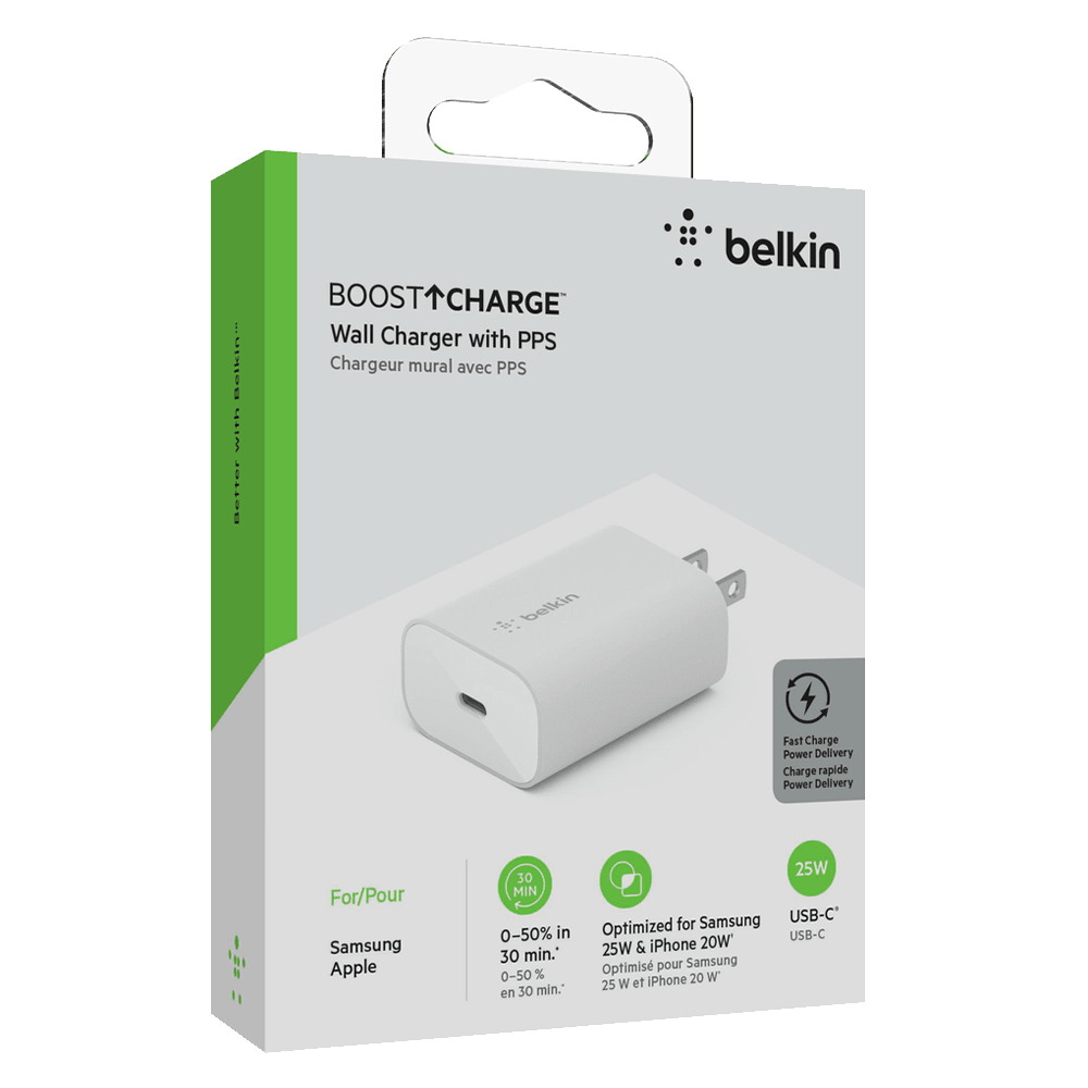 Belkin Boost Charge 25W USB C PD PPS Wall Charger White