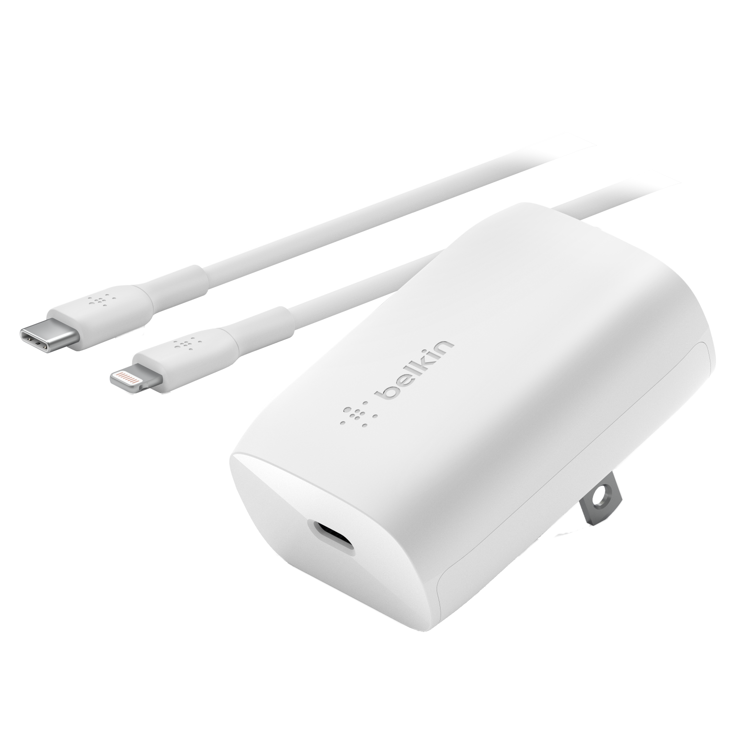 Belkin USB C PPS Wall Charger 30W with Type C to Lighting Cable 1m White