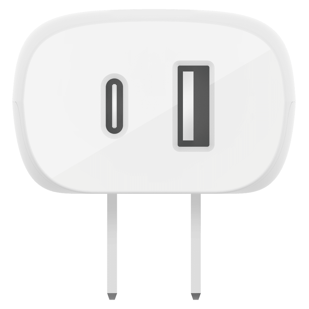 Belkin Dual Port USB A and USB C PD 37W Wall Charger with PPS White