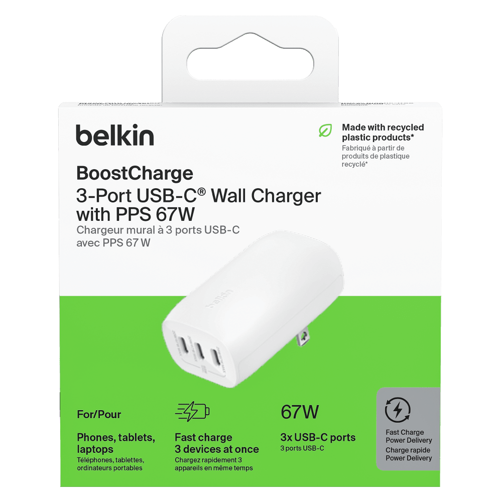 Belkin 67W USB C PD Wall Charger with PPS White