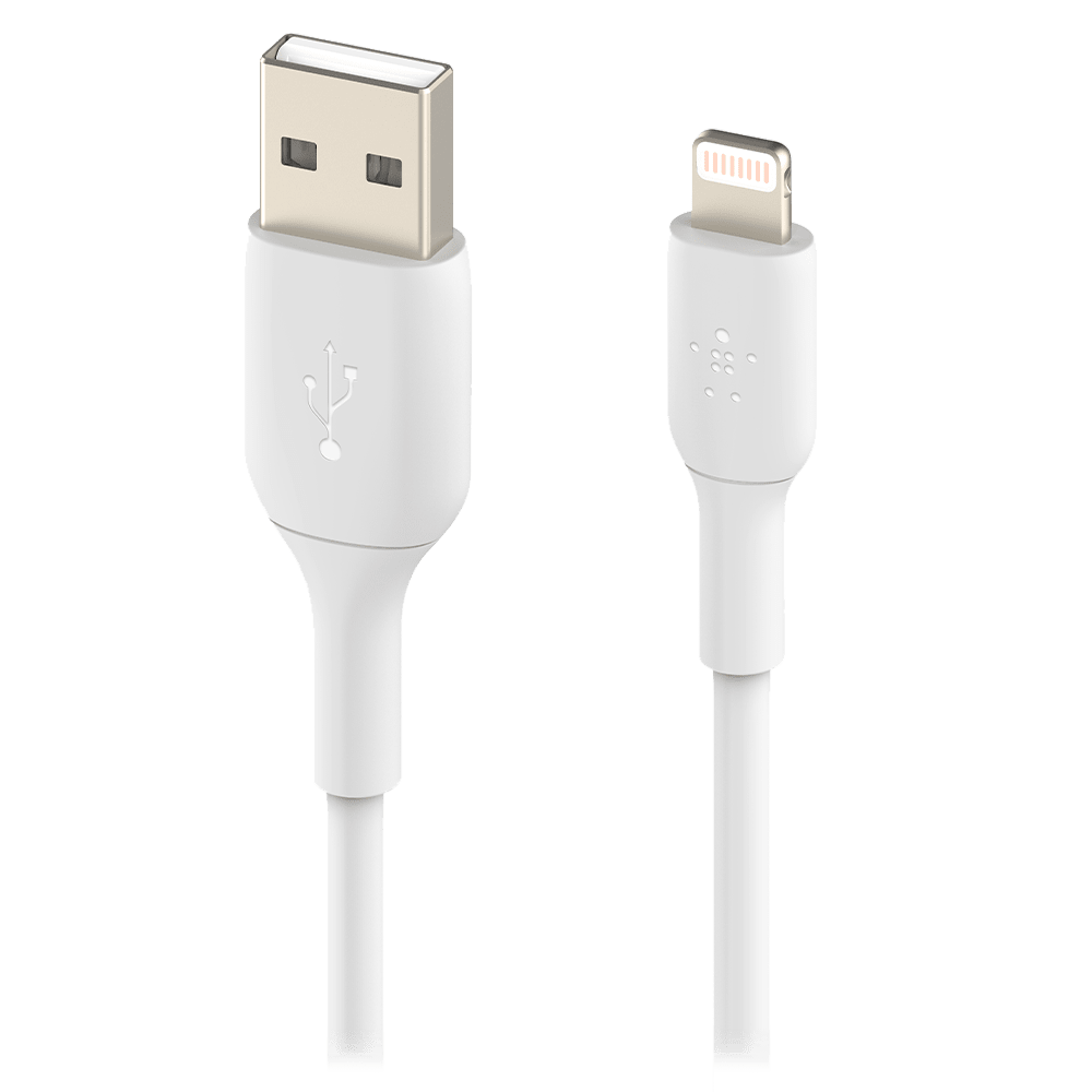 Belkin Dual Port USB A 24W Wall Charger with Apple Lightning Cable 3ft White