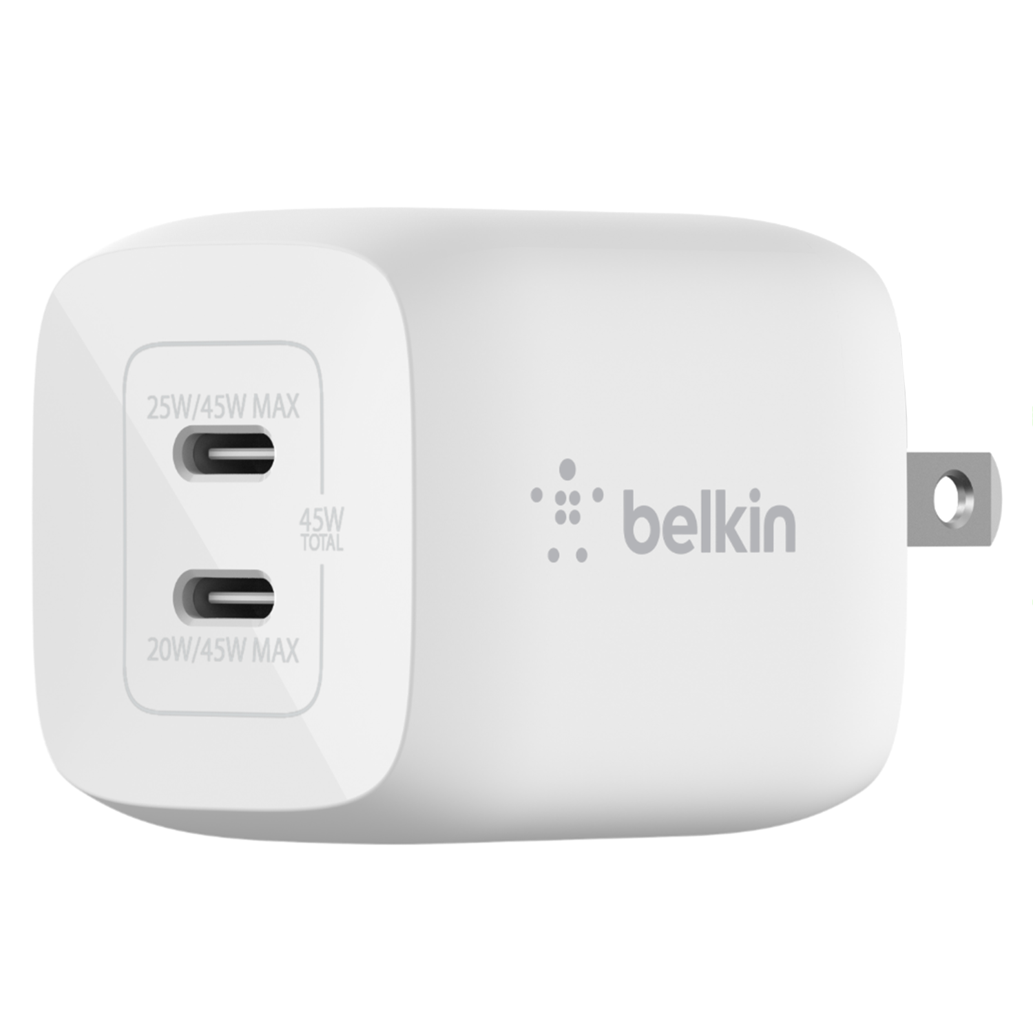 Belkin Dual Port USB C PD Wall Charger with PPS 45W White