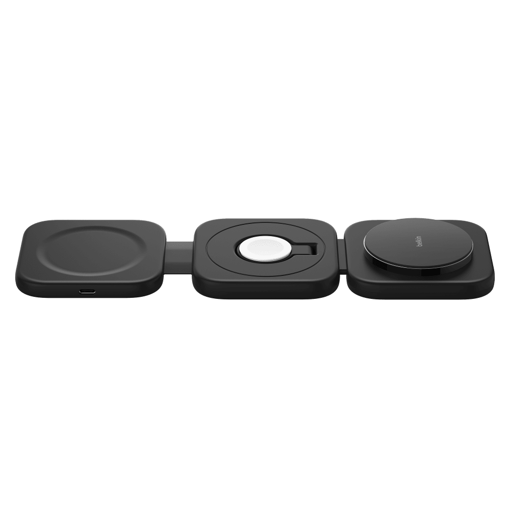 Belkin Boost Charge Pro 3 in 1 Wireless Charging Travel Pad with Qi2 Black