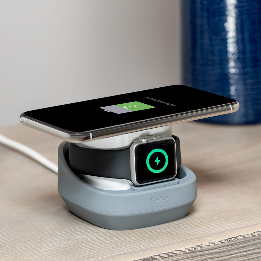 Ventev wireless watchdock duo Wireless Charging Pad 10W and Apple Watch Charger Gray, White