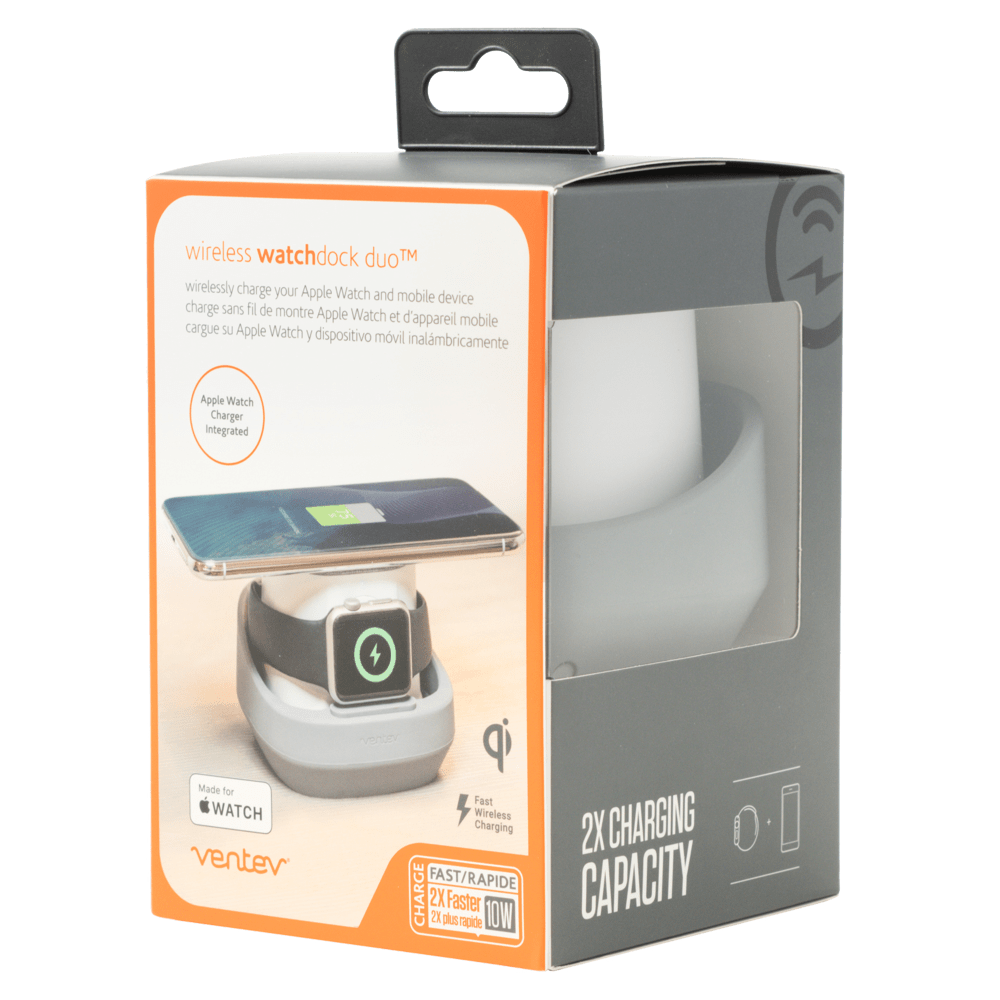 Ventev wireless watchdock duo Wireless Charging Pad 10W and Apple Watch Charger Gray, White